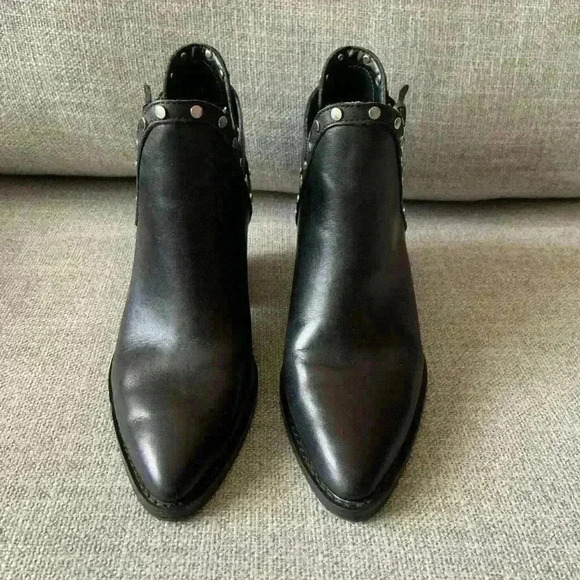 Aldo  | Eraodia black leather studded ankle boots - Picture 3 of 6